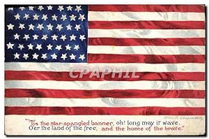 Carte Postale Ancienne American Flag Drapeau