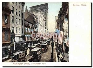 Carte Postale Ancienne Boston Mass Washington Street Newspaper Row