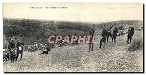 Carte Postale Ancienne Grand Format Caylus Tirs de Combat de Bataillon Militaria 27 * 14 cm