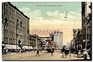 Carte Postale Ancienne Main Street Winnipeg Man