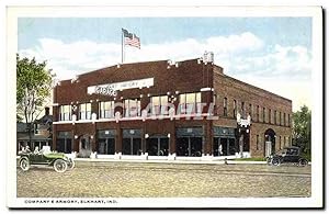 Carte Postale Ancienne Company E Armory Elkhart Ind