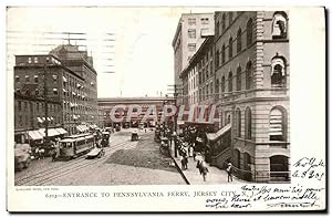 Carte Postale Ancienne Entrance To Pennsylvania Ferry Jersey City Tramway