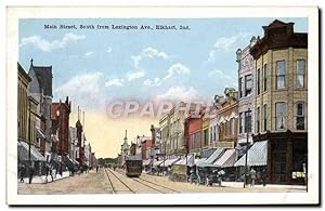 Carte Postale Ancienne Main Street South From Lexington Ave Elkhart Ind