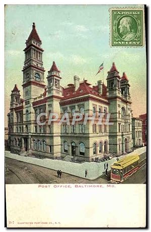 Carte Postale Ancienne Post Office Baltimore Md