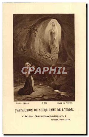 Bild des Verkufers fr Image pieuse L'Apparition De Notre Dame De Lourdes zum Verkauf von CPAPHIL