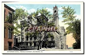 Carte Postale Ancienne Jefferson Hôtel Franklin Street Richmond Va