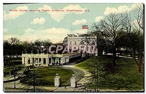 Carte Postale Ancienne White House Showing Public Entrance Washington D C
