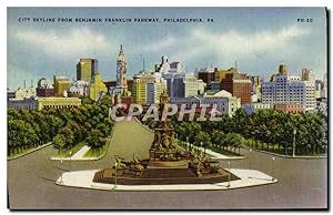 Carte Postale Ancienne City Skyline From Benjamin Franklin Parkway Philadelphia Pa