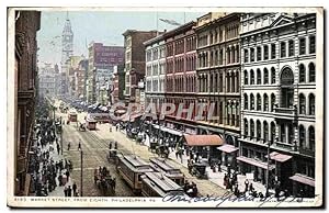 Carte Postale Ancienne Market Street From Eighth Philadelphia Pa Tramway