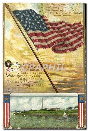 Carte Postale Ancienne US Flag