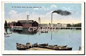 Carte Postale Ancienne St Joe River Above The Dam Elkhart Ind