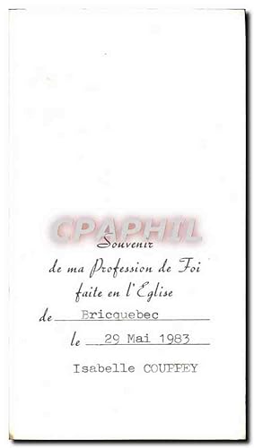 Bild des Verkufers fr Image pieuse Profession Bricquebec 29 mai 1983 Isabelle Couppey zum Verkauf von CPAPHIL