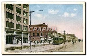 Carte Postale Ancienne Kansas Avenue North From 9th Street Topeka Kansas Tramway