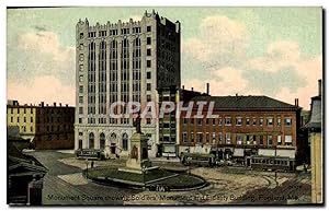 Carte Postale Ancienne Monument Square Showing Soldier's Monument And Fidelity Building Portland Me