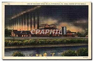 Bild des Verkufers fr Carte Postale Ancienne One Of The Many Steel Mills Pittsburgh Pa Steel Center Of The World Siderurgie zum Verkauf von CPAPHIL