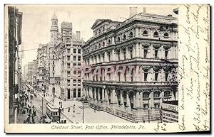 Carte Postale Ancienne Chestnut Street Post Office Philadelphia Pa