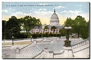 Carte Postale Ancienne U S Capitol As Seen From Libray Of Congress Washington D C