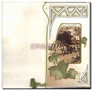 Image du vendeur pour Carte Postale Ancienne Fantaisie Fleurs Vigne Labour Cheval mis en vente par CPAPHIL
