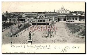 Carte Postale Ancienne The New R R Station Providence R I