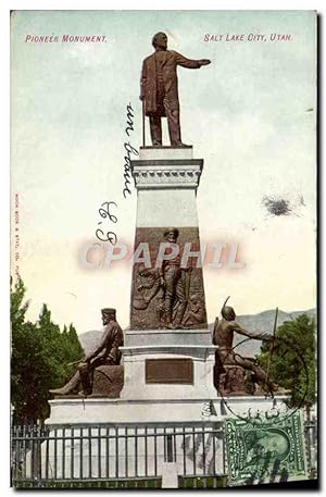 Carte Postale Ancienne Pioneer Monument Salt Lake City Utah