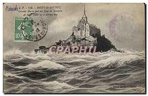 Bild des Verkufers fr Carte Postale Ancienne Mont Saint Michel Grande Mare Par un Jour de Tempte zum Verkauf von CPAPHIL