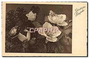 Bild des Verkufers fr Carte Postale Ancienne Fantaisie Fleurs Champignon Champignons zum Verkauf von CPAPHIL