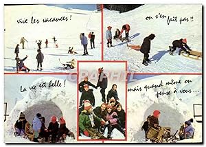 Bild des Verkufers fr Carte Postale Moderne Enfants Ski Igloo Luge zum Verkauf von CPAPHIL