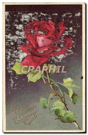 Seller image for Carte Postale Ancienne Fantaisie Fleur Rose Bonne Anne for sale by CPAPHIL