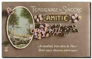 Imagen del vendedor de Carte Postale Ancienne Temoignage De Sincre Amitie Fleurs a la venta por CPAPHIL