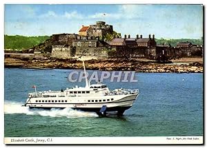 Carte Postale Moderne Elisabeth Castle Jersey Bateau