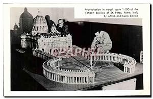 Seller image for Carte Postale Moderne Reproduction in wood Scale of the Vatican Basilica of Saint Peter Rome Italy for sale by CPAPHIL