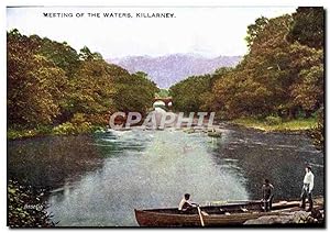 Carte Postale Ancienne Meeting of the Waters Killarney Barque