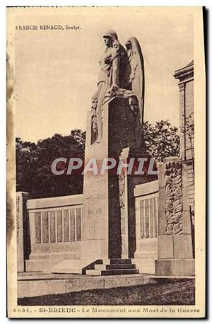 Imagen del vendedor de Carte Postale Ancienne St Brieuc Le monument aux morts de la guerre Militaria Francis Renaud a la venta por CPAPHIL