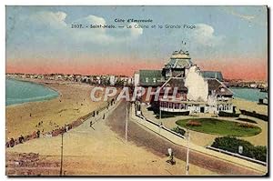 Carte Postale Ancienne Saint Malo Le Casino et la Grande Plage