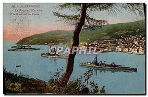 Imagen del vendedor de Carte Postale Ancienne Villefranche La Rade et l'Escadre Bateaux de guerre a la venta por CPAPHIL