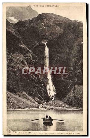 Carte Postale Ancienne Luchon Lac d'Oo La grande cascade