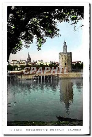 Carte Postale Ancienne Sevilla Rio Guadalquivir Torre del Oro