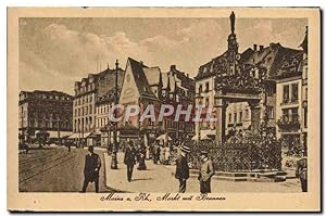 Carte Postale Ancienne Mainz a Rh Markt met Brunnen