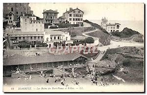 Carte Postale Ancienne Biarritz Les Bains du Port Vieux et Villas