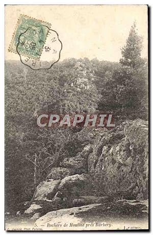 Carte Postale Ancienne Rochers de Mouline pres Barbey