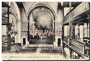 Carte Postale Ancienne Hendaye Intérieur de L'Eglise