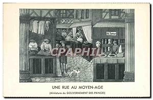 Image du vendeur pour Carte Postale Ancienne Une Rue au Moyen Age Miniature du Gouvernement des Princies mis en vente par CPAPHIL