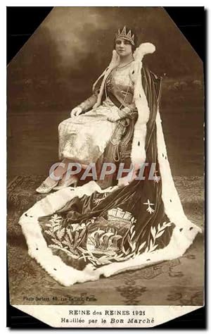 Bild des Verkufers fr Carte Postale Ancienne Reine De Reines 1921 Habille par le Bon March Femme Bateau zum Verkauf von CPAPHIL