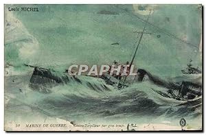 Image du vendeur pour Carte Postale Ancienne Marine de Guerre Contre Torpilleur par gros temps mis en vente par CPAPHIL