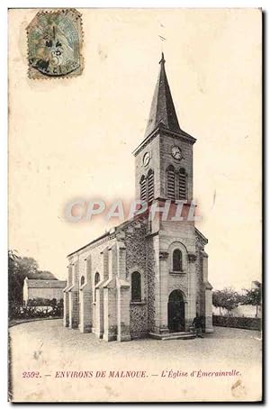 Carte Postale Ancienne Environs de Malnoue L'Eglise d'Emerainville