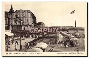 Seller image for Carte Postale Ancienne Trouville Reine Des Plages Les planches vers l'Htel Flaubert for sale by CPAPHIL