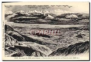 Carte Postale Ancienne Le Pays de Gex Pittorsque Panorama vu du Col de la Faucille