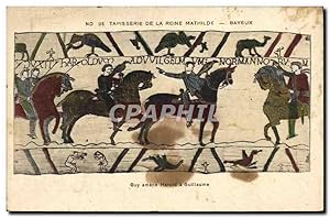 Carte Postale Ancienne Tapisserie De La Reine Mathilde Bayeux Guy amene Harold a Guillaume