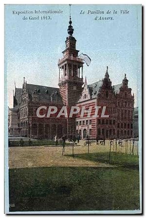 Carte Postale Ancienne Exposition Internationale de Gand 1913 Le pavillon de la ville d'Anvers