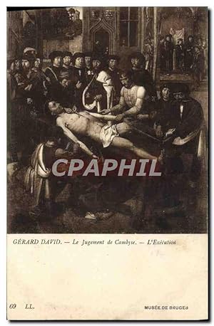Bild des Verkufers fr Carte Postale Ancienne Gerard David Le Jugement de Cambyse L'Execution Musee de Bruges Chirurgie zum Verkauf von CPAPHIL